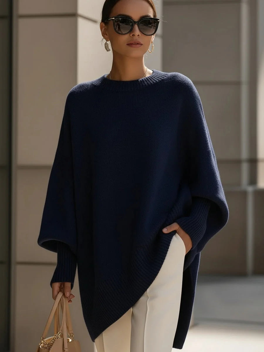 Women's Oversized Jumper | Soft Wool Blend, Asymmetrical Hem, Drop Shoulders 6