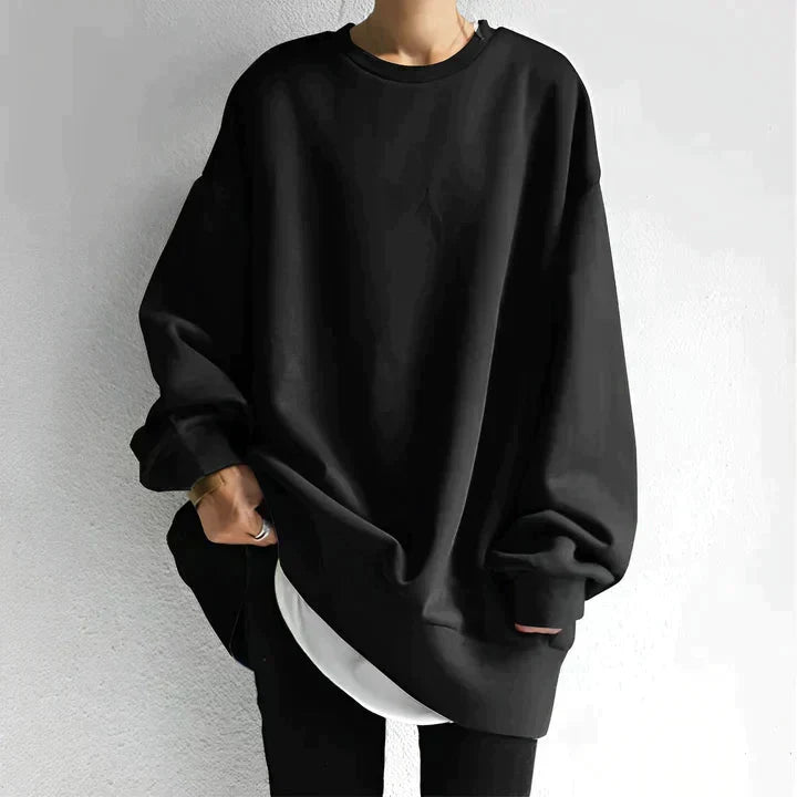 Women's Oversized Sweater | Crew Neck, Tunic Length, Relaxed Fit 0