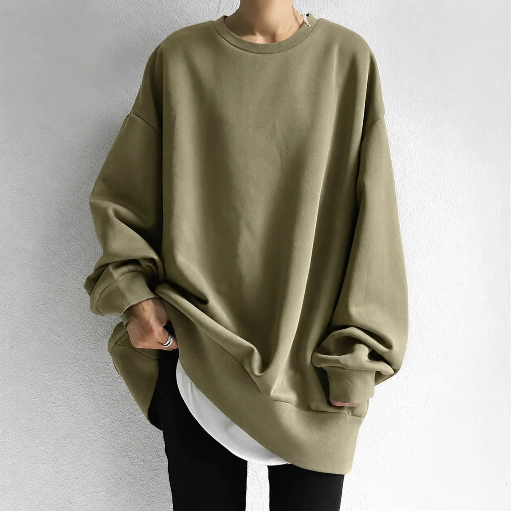 Women's Oversized Sweater | Crew Neck, Tunic Length, Relaxed Fit 1