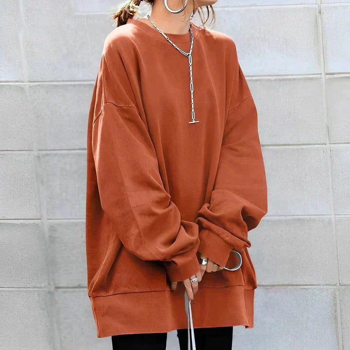 Women's Oversized Sweater | Crew Neck, Tunic Length, Relaxed Fit 3