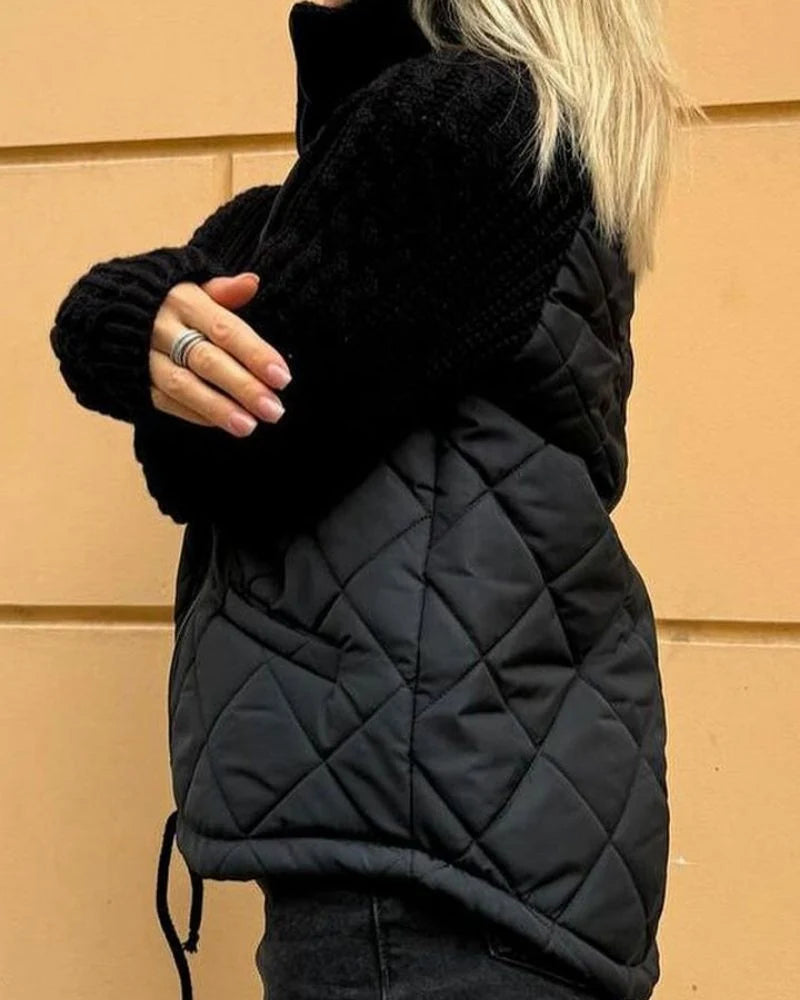 Women's Puffer Jacket | Padded Body, Soft Knitted Sleeves, Warm and Comfortable 2
