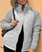 Women's Puffer Jacket | Padded Body, Soft Knitted Sleeves, Warm and Comfortable 3