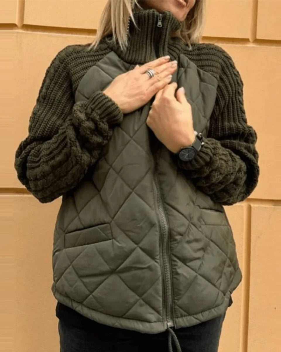 Women's Puffer Jacket | Padded Body, Soft Knitted Sleeves, Warm and Comfortable 5