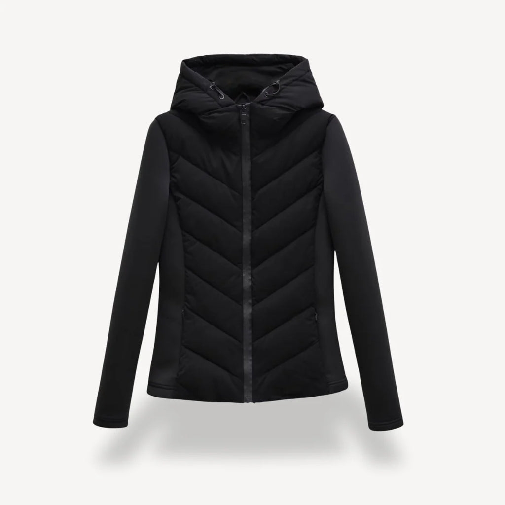 Women's Quilted Jacket | Chevron Stitch, Lightweight, Hooded Layering 0
