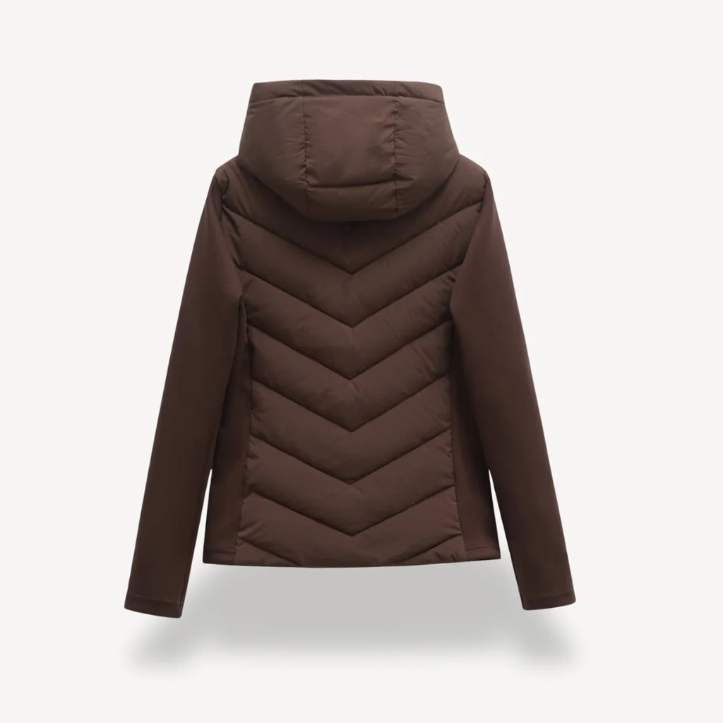 Women's Quilted Jacket | Chevron Stitch, Lightweight, Hooded Layering 4