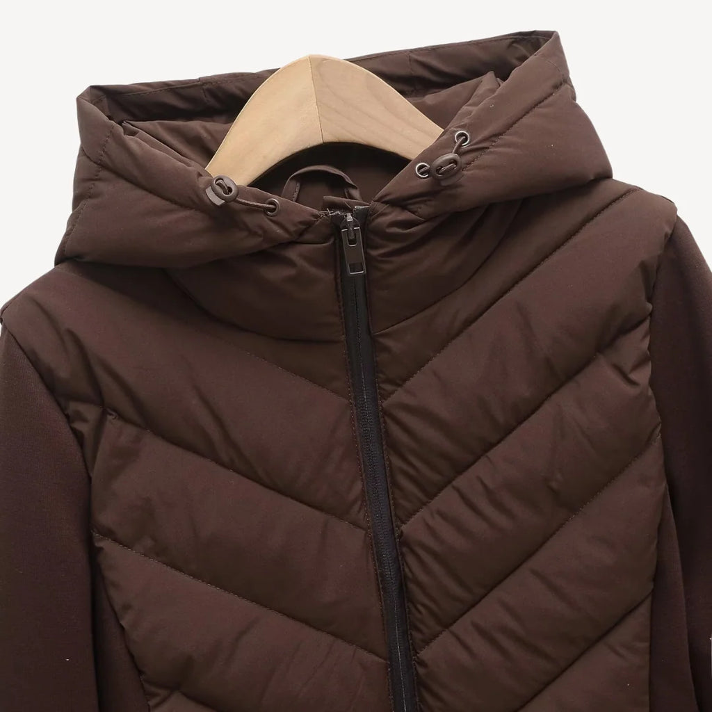 Women's Quilted Jacket | Chevron Stitch, Lightweight, Hooded Layering 5