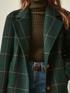Women's Retro Plaid Tweed Coat | Tailored Silhouette, Lapel Collar 1