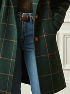 Women's Retro Plaid Tweed Coat | Tailored Silhouette, Lapel Collar 3