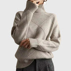 Women's Roll Neck Jumper | Soft Knit, Geometric Pattern, Cozy Warmth 10