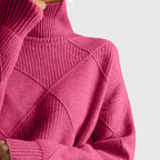 Women's Roll Neck Jumper | Soft Knit, Geometric Pattern, Cozy Warmth 3