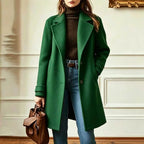 Women's Trench Coat | Soft Wool Blend, Retro Lapel, Mid-Length Design 4