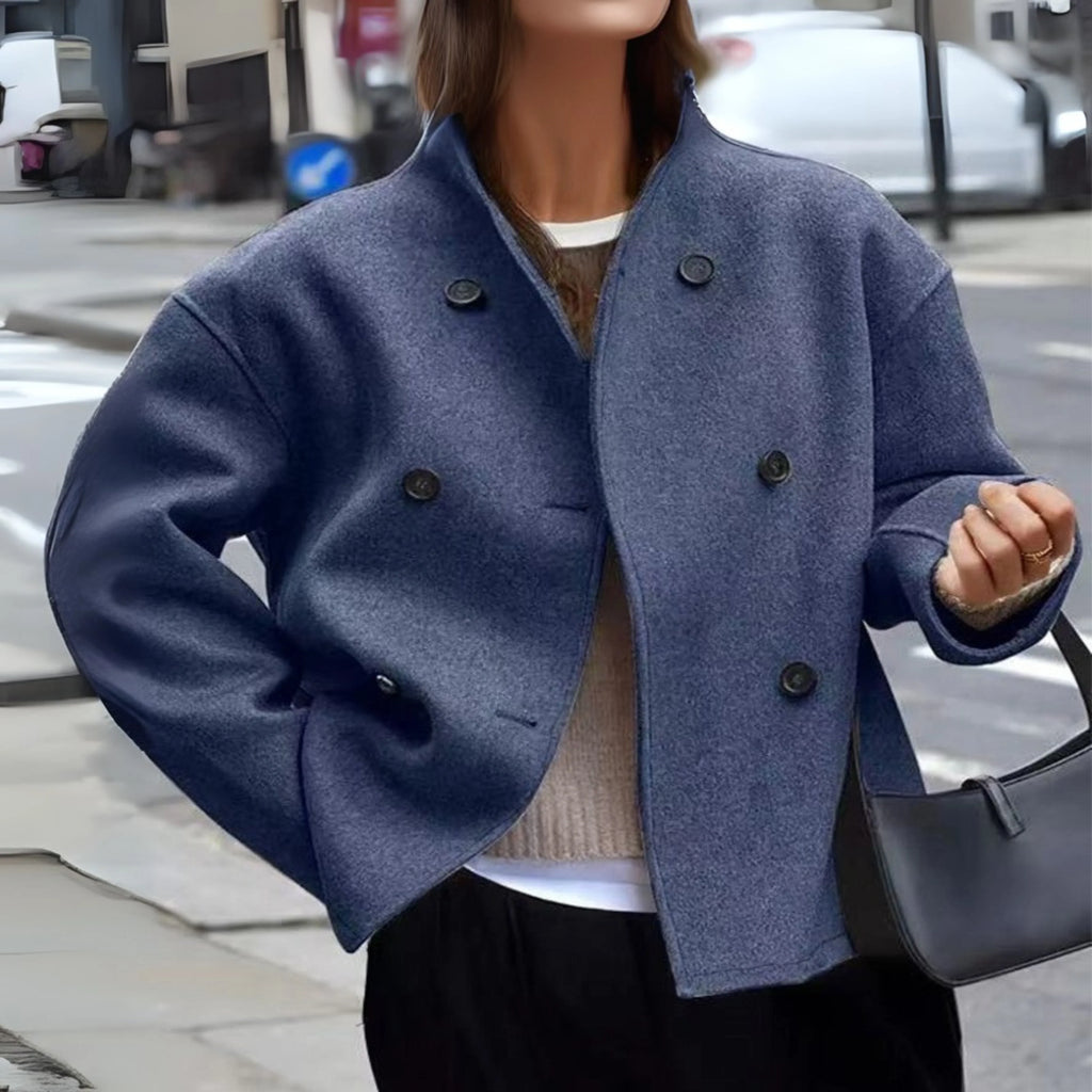 Women's Winter Coat | Cozy Long Sleeve Stand Collar Design 0