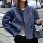 Women's Winter Coat | Cozy Long Sleeve Stand Collar Design 0