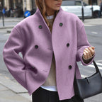 Women's Winter Coat | Cozy Long Sleeve Stand Collar Design 3
