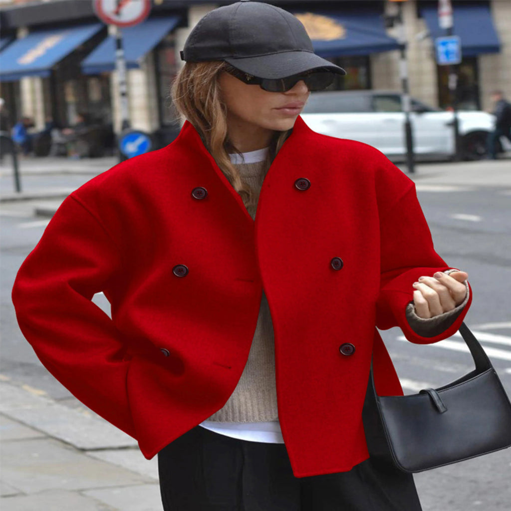 Women's Winter Coat | Cozy Long Sleeve Stand Collar Design 4