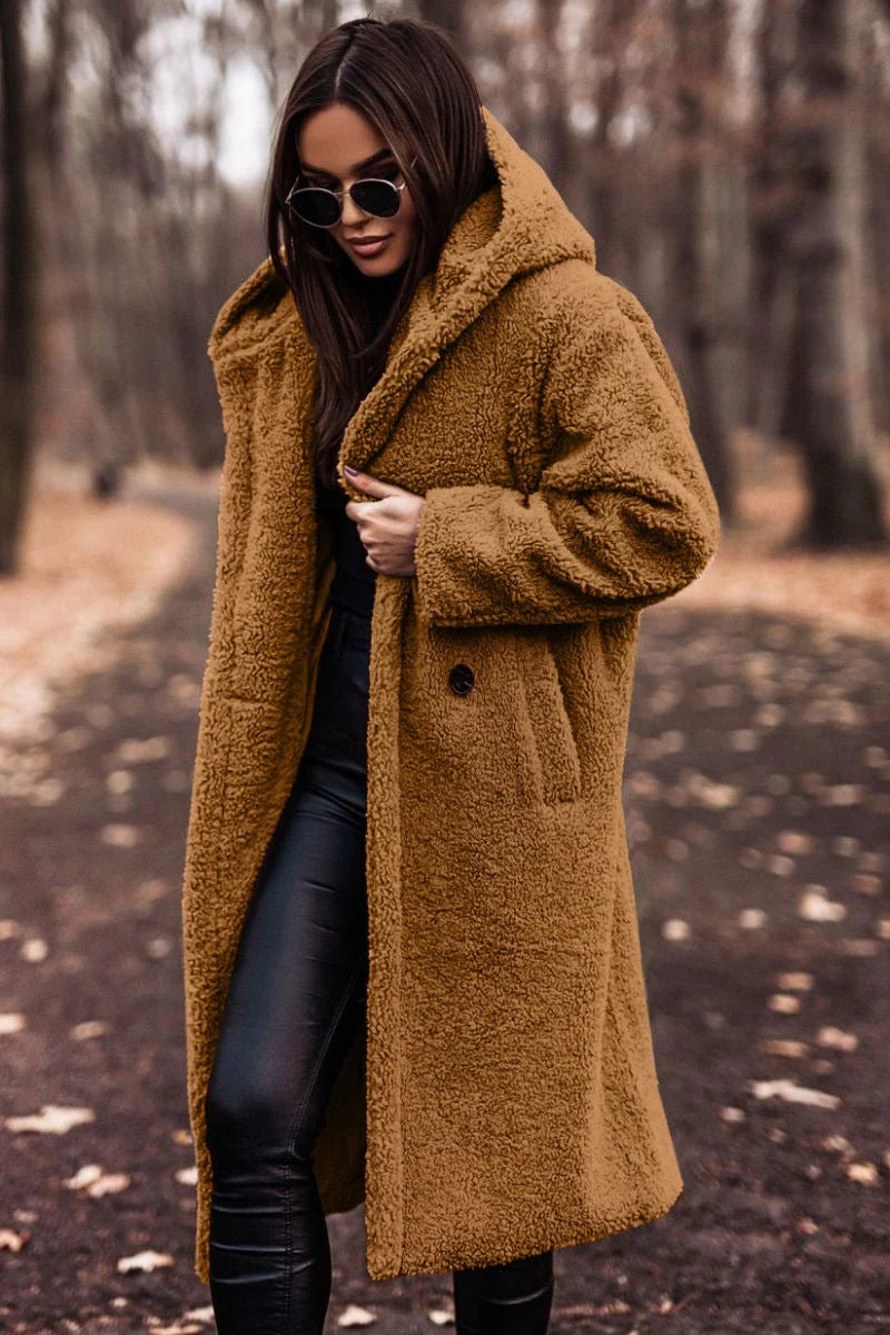 Women's Winter Coat | Wool Blend, Knee-Length, Tailored Fit with Hood 4