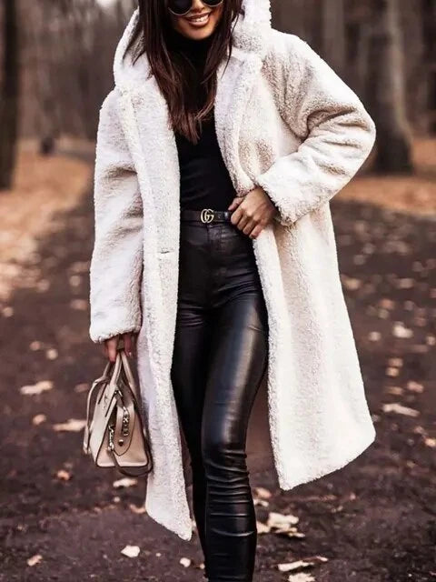 Women's Winter Coat | Wool Blend, Knee-Length, Tailored Fit with Hood 7